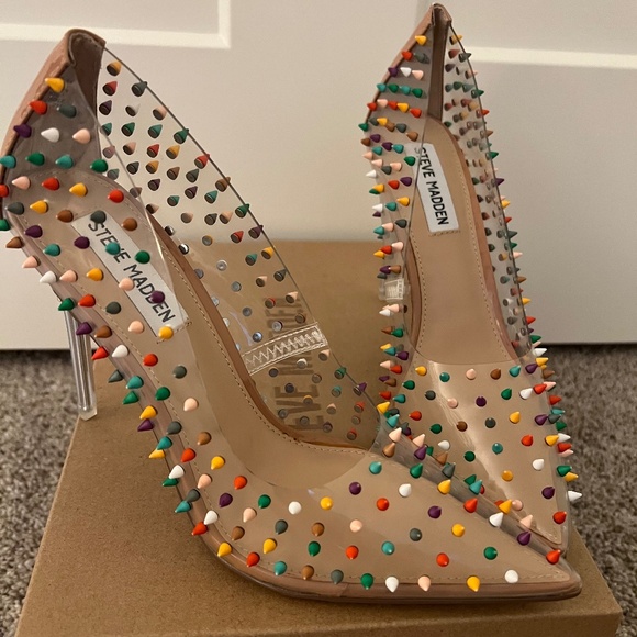 Steve Madden Luiza - Multi Color Studded Heels - Picture 6 of 9